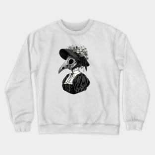 Black and White Gothic Plague Lady Crewneck Sweatshirt